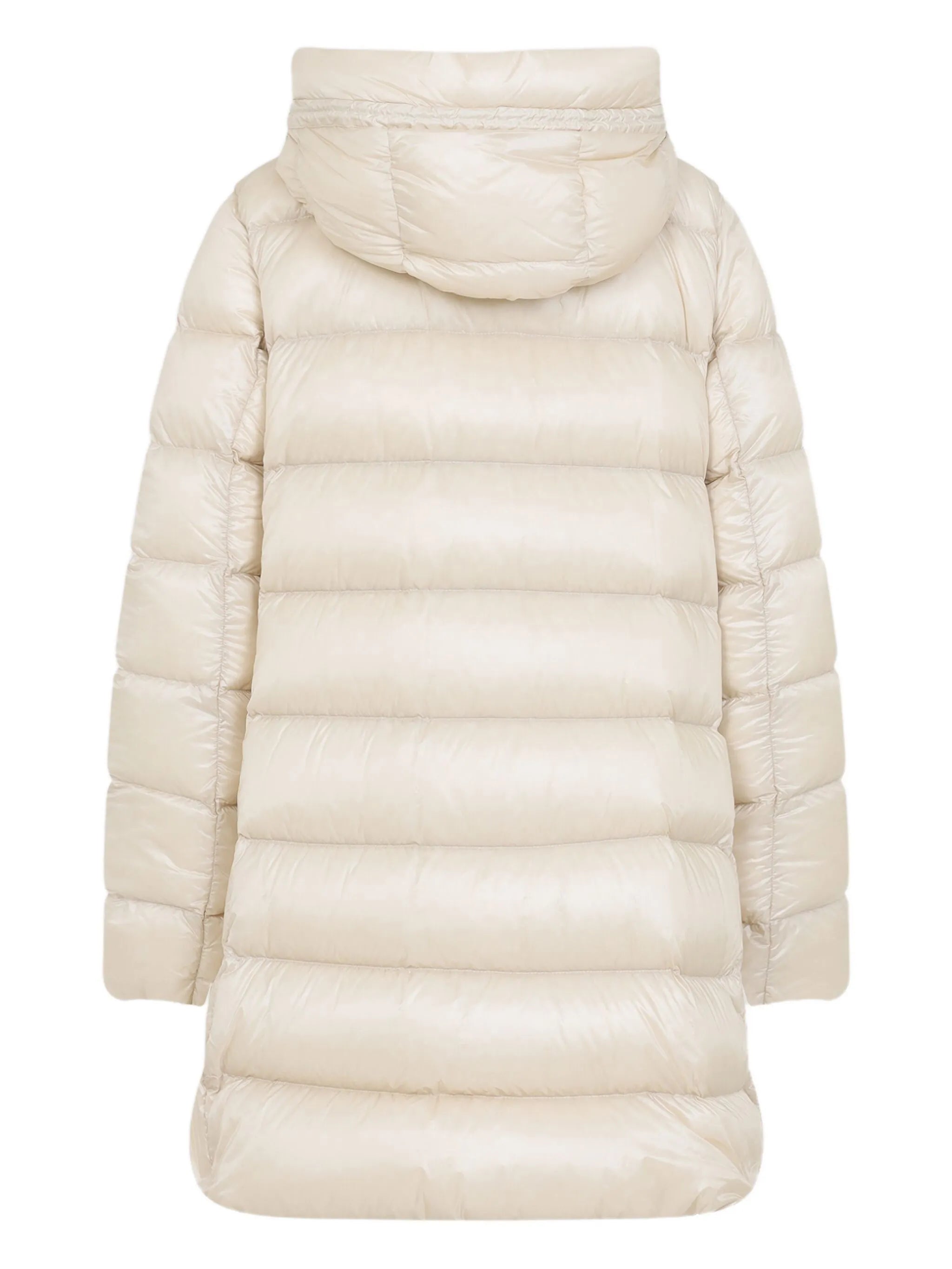 Image du manteau en duvet Suyenne beige de Moncler pour femmes - Saison Automne-Hiver 2025 - Vue modèle 1