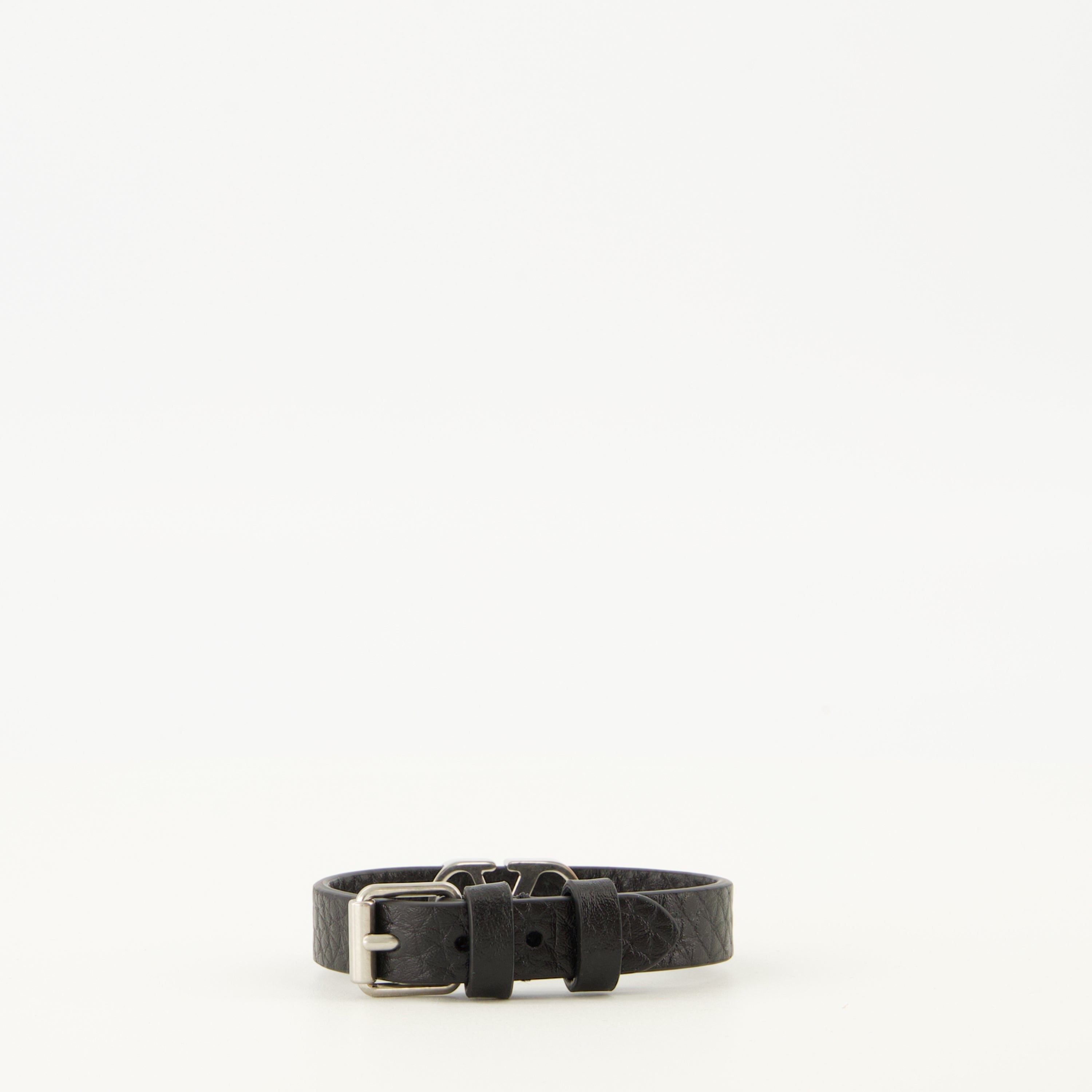 Valentino, black leather bracelet, luxury accessories, elegant jewelry, fashion statement