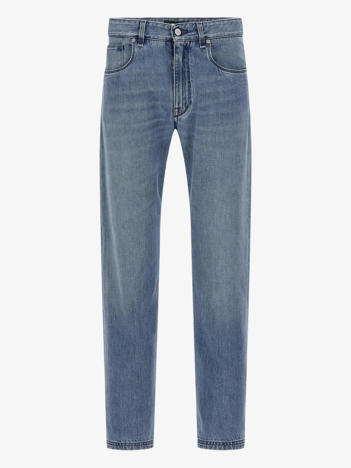 Image of Light Blue Denim Jean by Fendi for Men - Season Autumn-Winter 2025 - Model View 1