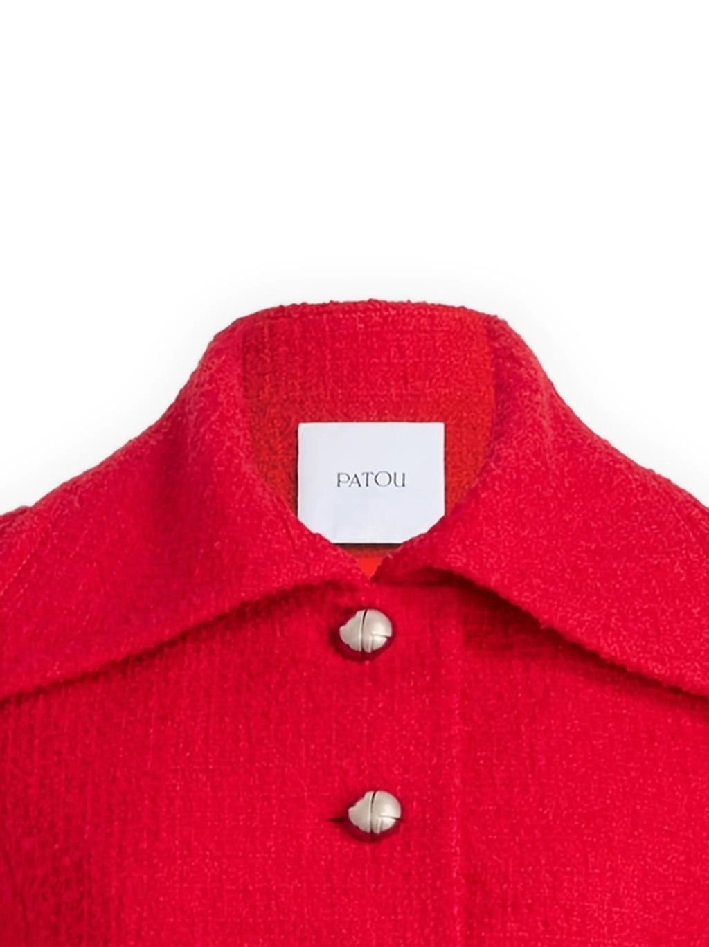 Image of Short Red Tweed Jacket by Patou for Women - Season Autumn-Winter 2025 - Model View 2