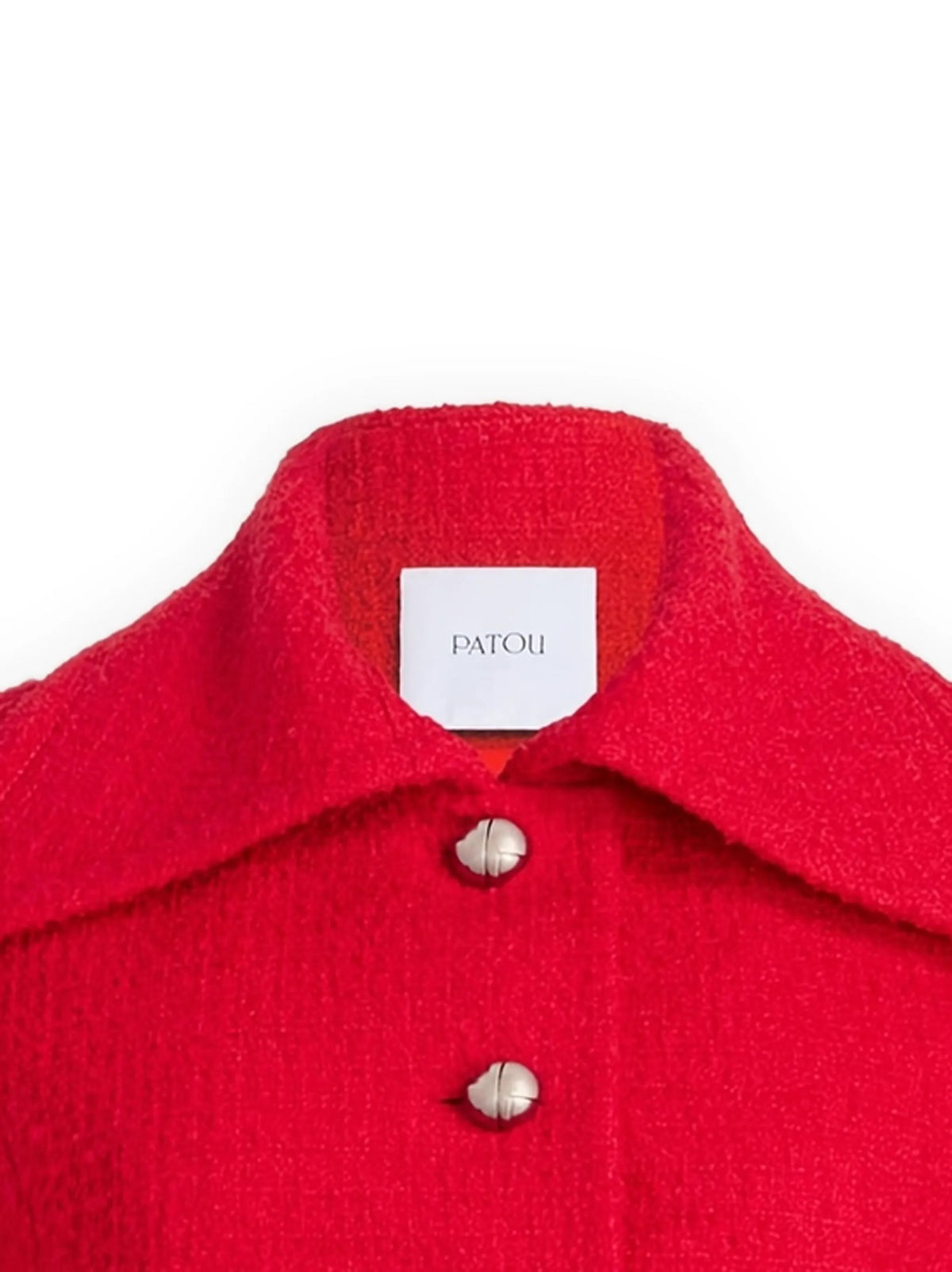 Image of Short Red Tweed Jacket by Patou for Women - Season Autumn-Winter 2025 - Model View 2