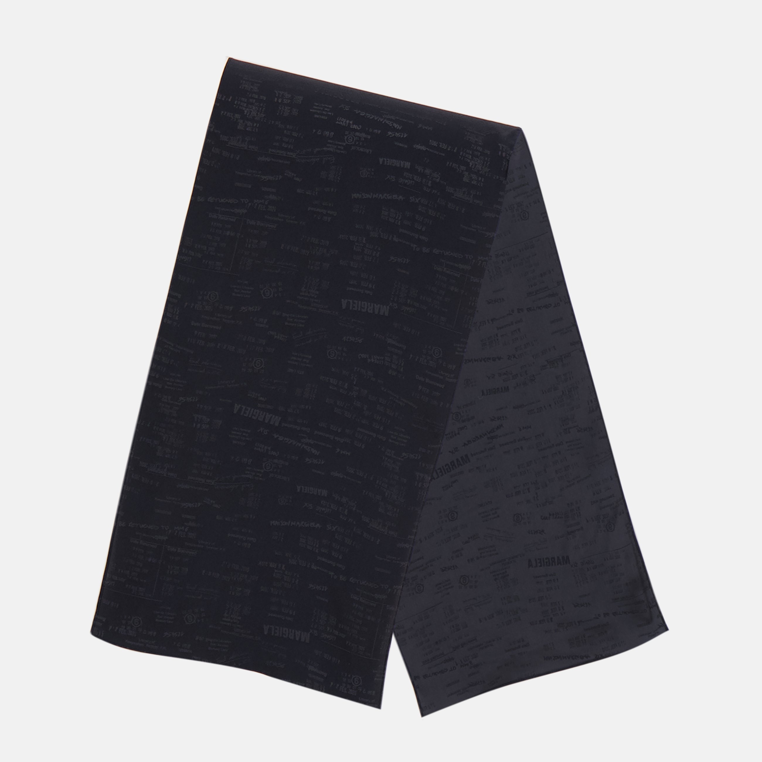 Image of Black and Grey Printed Scarf by Mm6 for Women - Season Spring-Summer 2026 - Back View