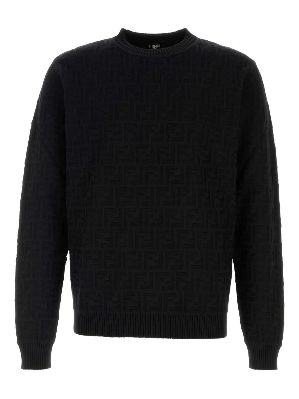 Image of FF Black Sweater by Fendi for Men - Season Autumn-Winter 2025 - Model View 1