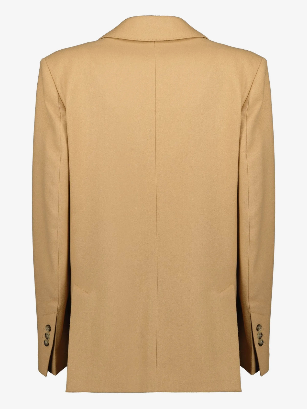 Image of Beige Wool Blazer by Ami PARIS for Women - Season Autumn-Winter 2025 - Model View 2
