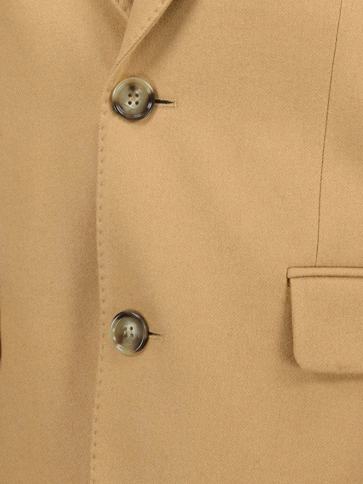 Image of Beige Wool Blazer by Ami PARIS for Women - Season Autumn-Winter 2025 - Model View 3