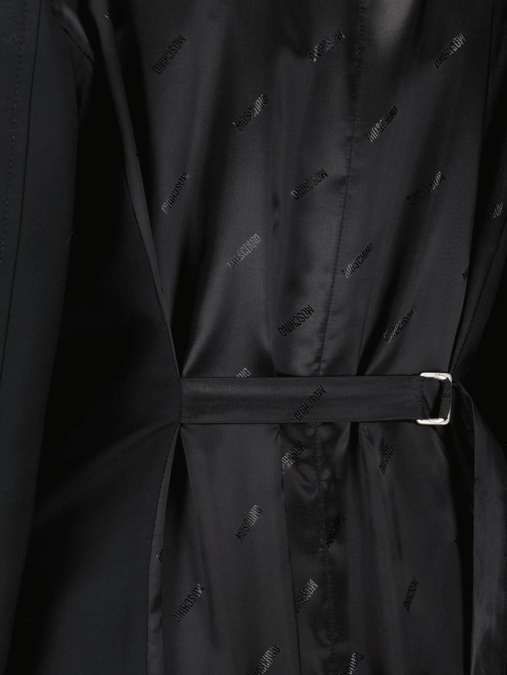 Image of Black Wool Coat by Moschino for Women - Season Autumn-Winter 2025 - Model View 3