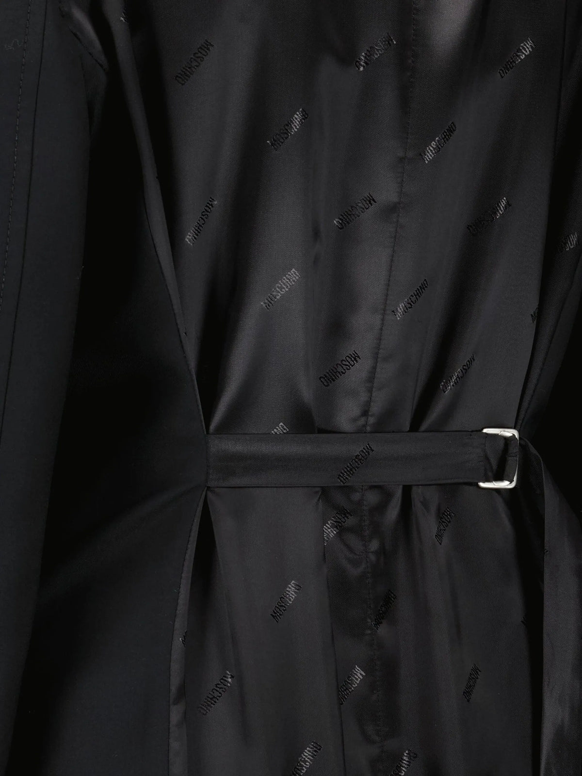 Image of Black Wool Coat by Moschino for Women - Season Autumn-Winter 2025 - Model View 3