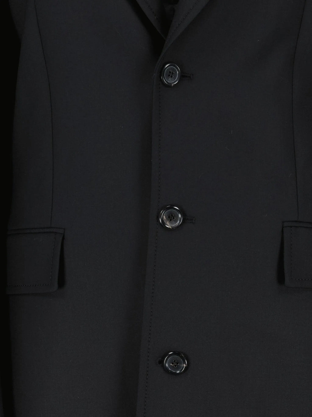 Image of Black Wool Coat by Moschino for Women - Season Autumn-Winter 2025 - Model View 4