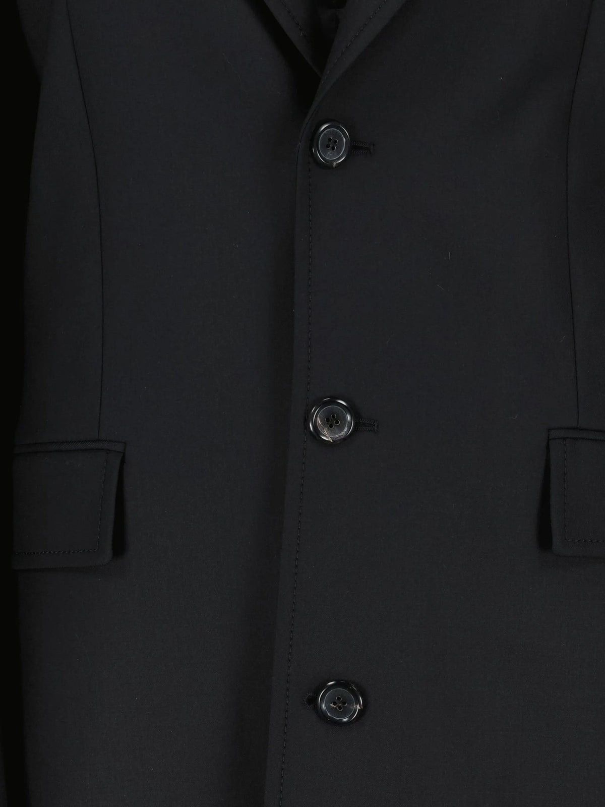 Image of Black Wool Coat by Moschino for Women - Season Autumn-Winter 2025 - Model View 4