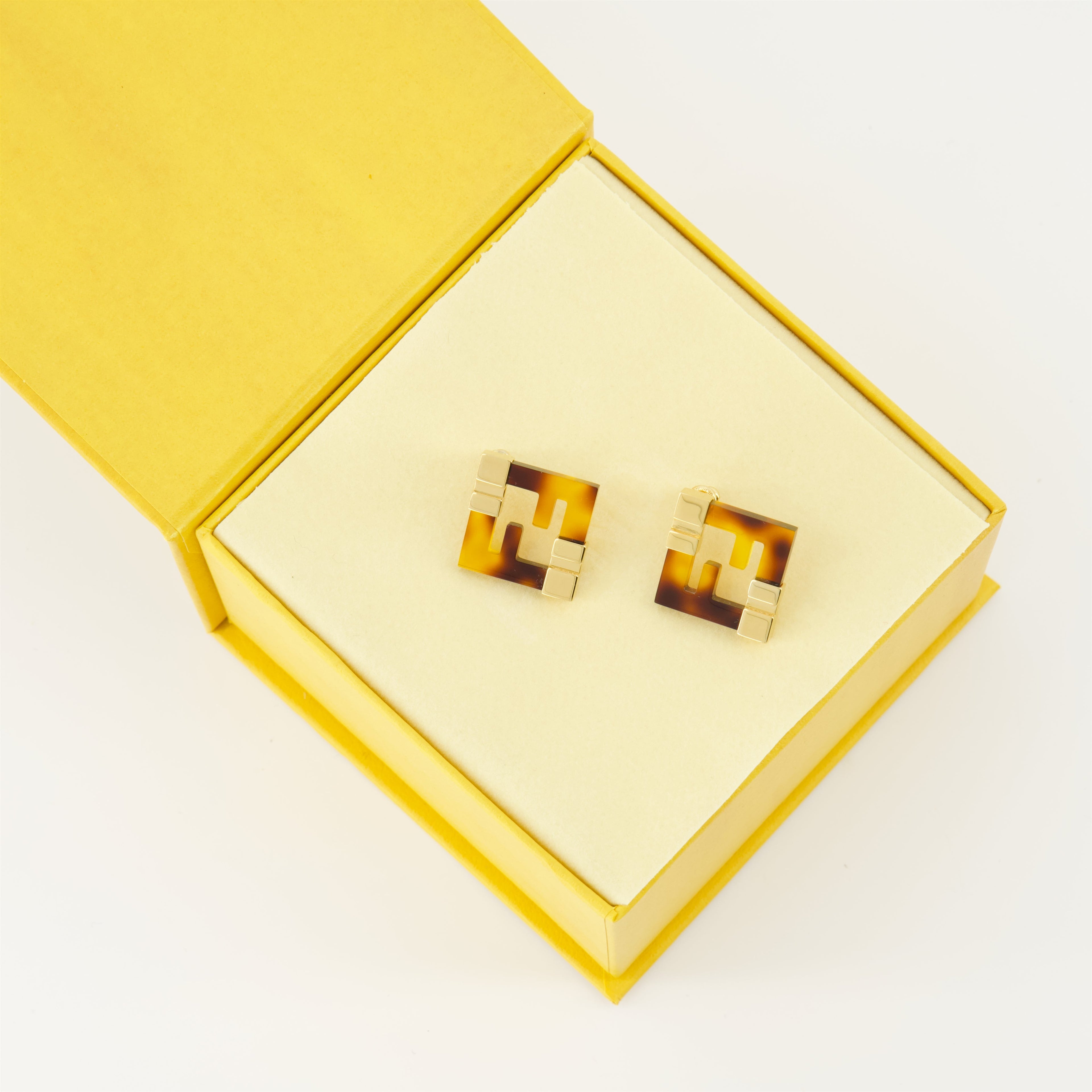 Fendi earrings, plexiglass jewelry, brown earrings, luxury accessories, fashion jewelry