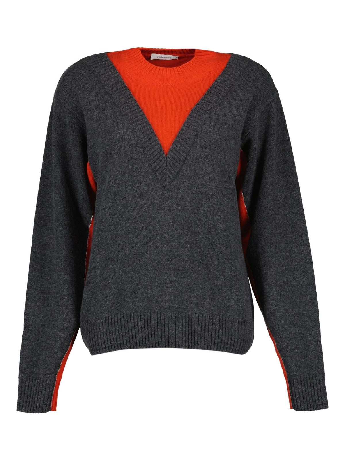 Image of Bi-Color Wool Pullover by Rabanne for Women - Season Autumn-Winter 2025 - Model View 1