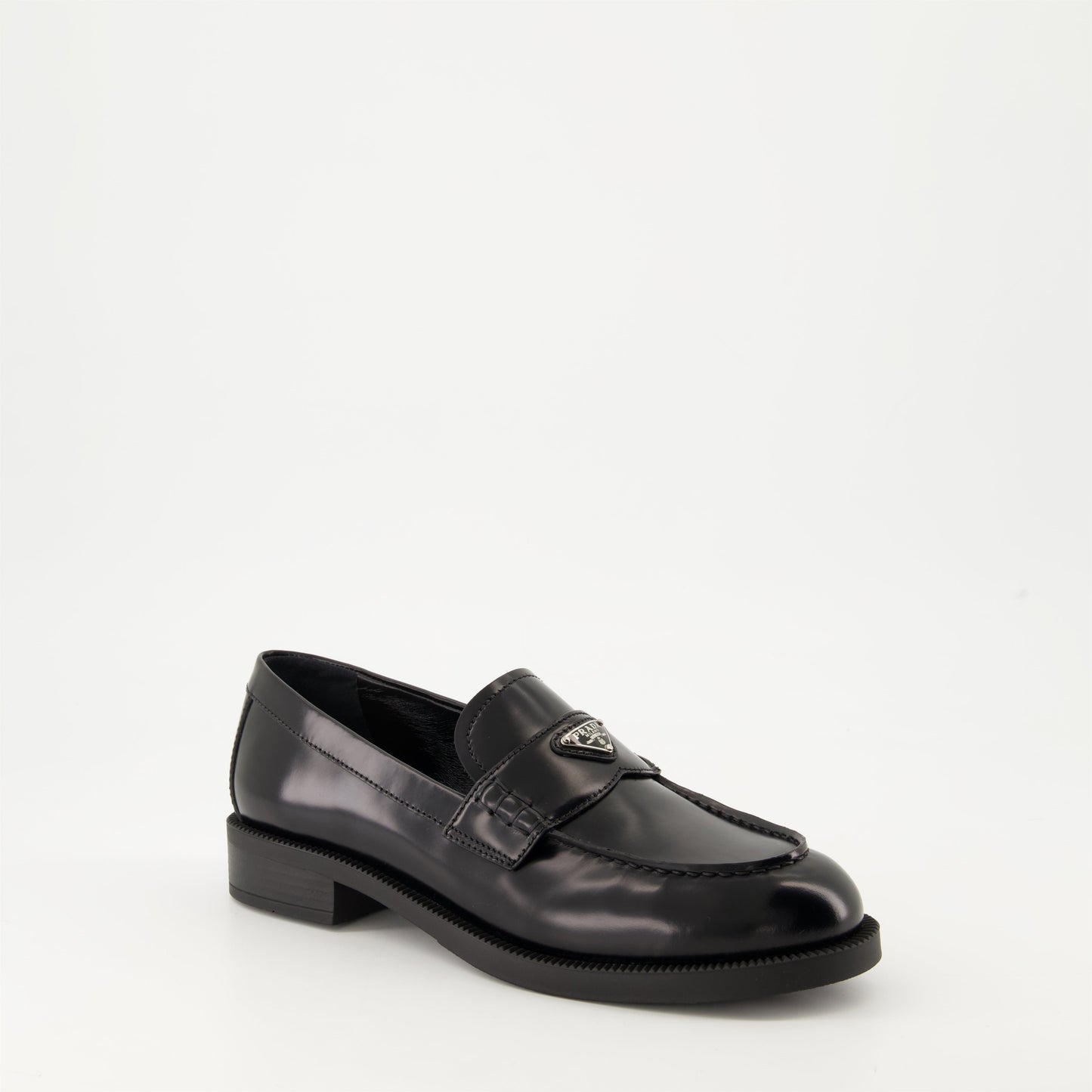 Prada moccasins, black leather moccasins, luxury footwear, designer moccasins, autumn-winter shoes