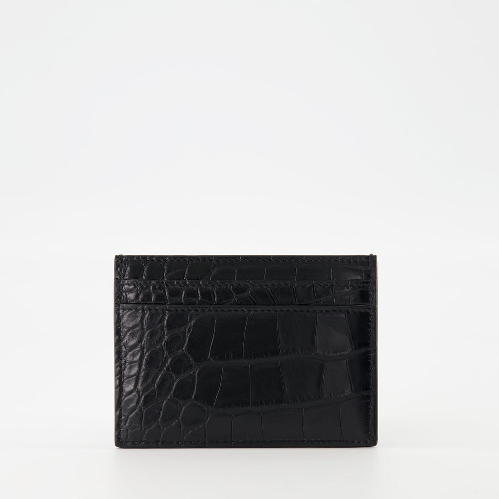 crocodile leather card holder, Cassandre card holder, stylish card wallet, men’s leather accessories, designer card holder