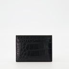 crocodile leather card holder, Cassandre card holder, stylish card wallet, men’s leather accessories, designer card holder