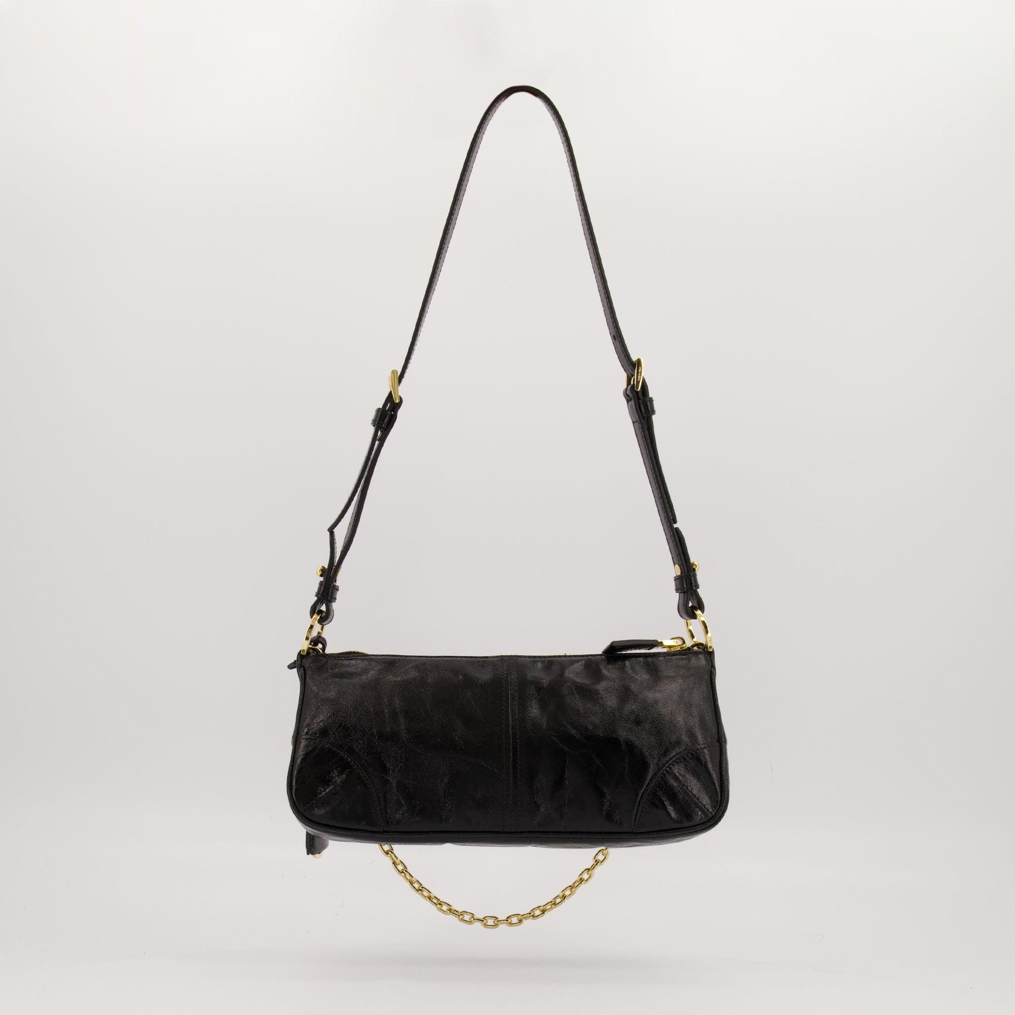 Prada handbag, Le Sac Re-Edition 2002, black leather bag, designer accessories, contemporary style bag