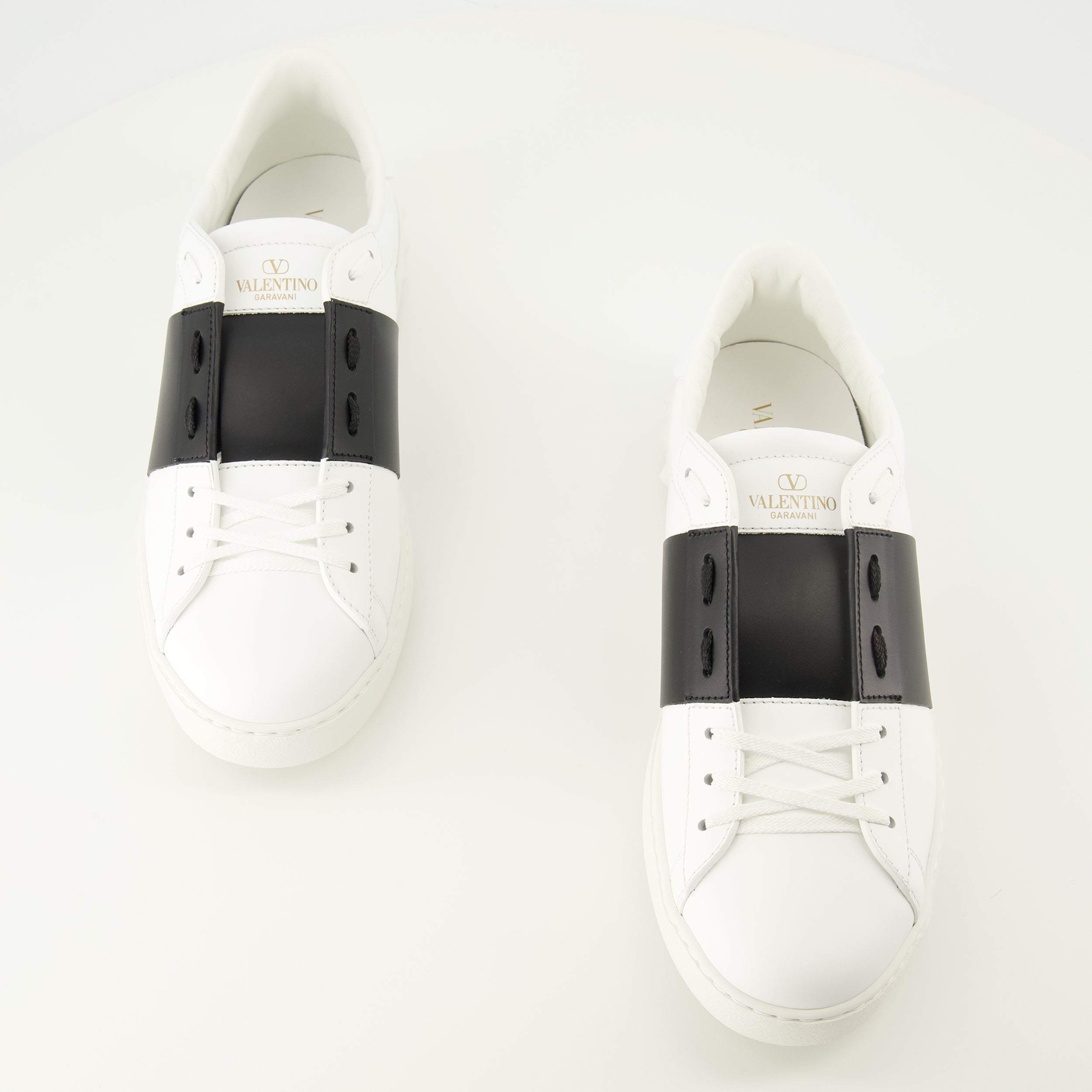 Valentino sneakers, black band sneakers, calf leather shoes, fashion sneakers, men's footwear
