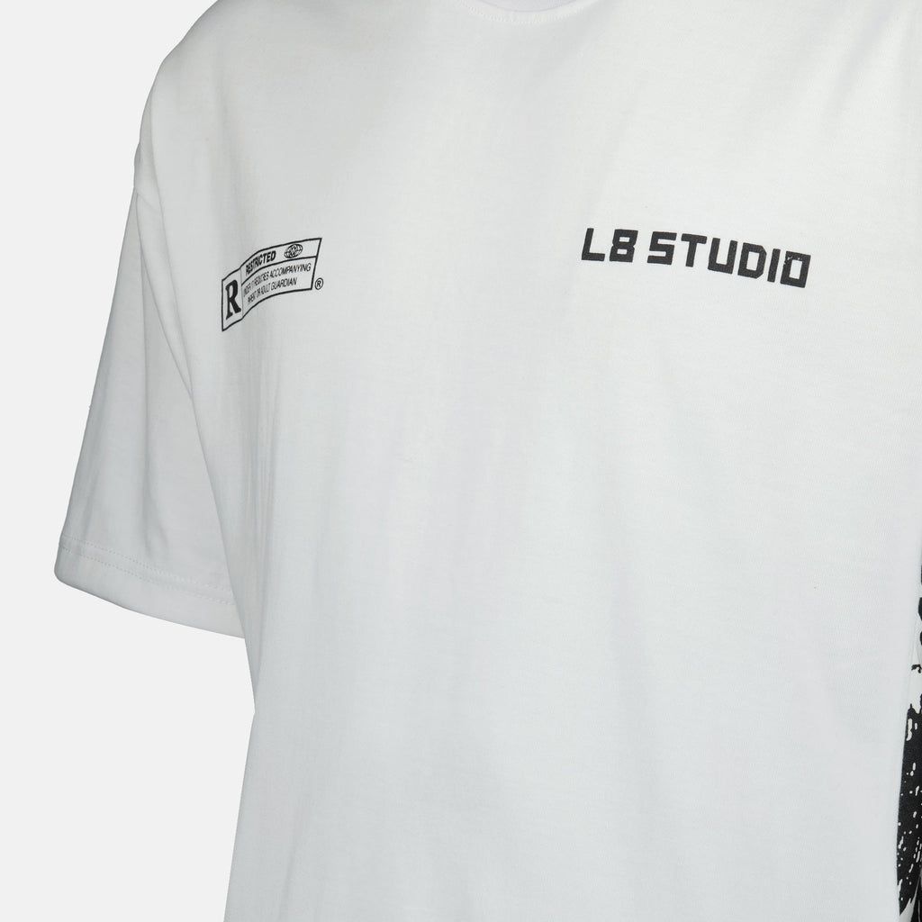 Image du T-shirt blanc Cupidon de L8 Studio pour hommes - Saison Printemps-Été 2025 - Détail Vue 1