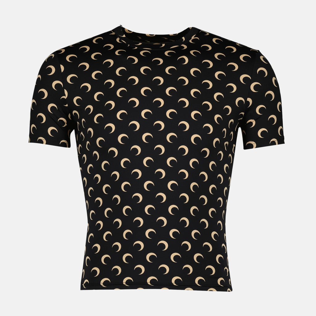 Marine Serre, Moon Black Jersey Top, fashion top, unisex clothing, modern design