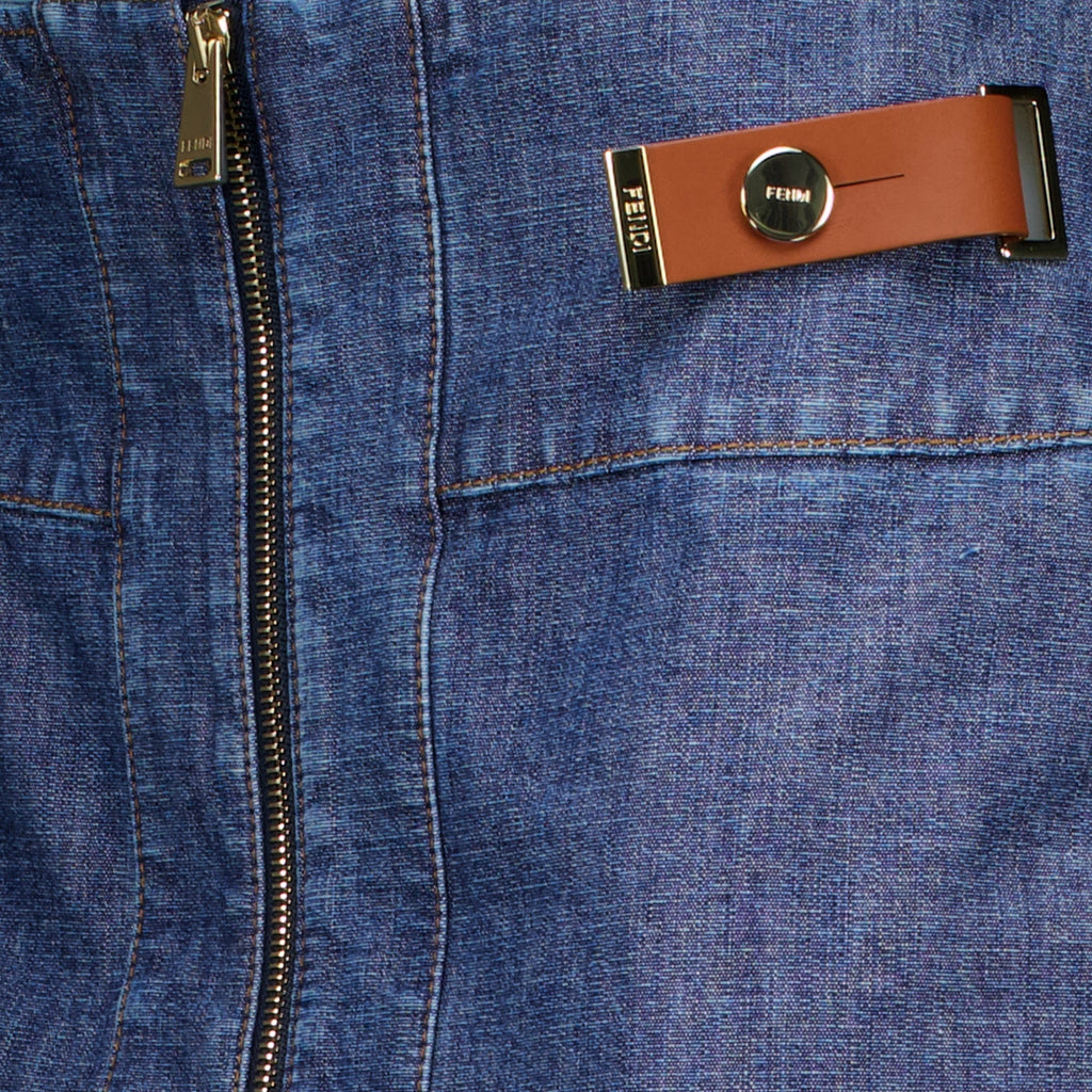 Blauer Denim-Midirock