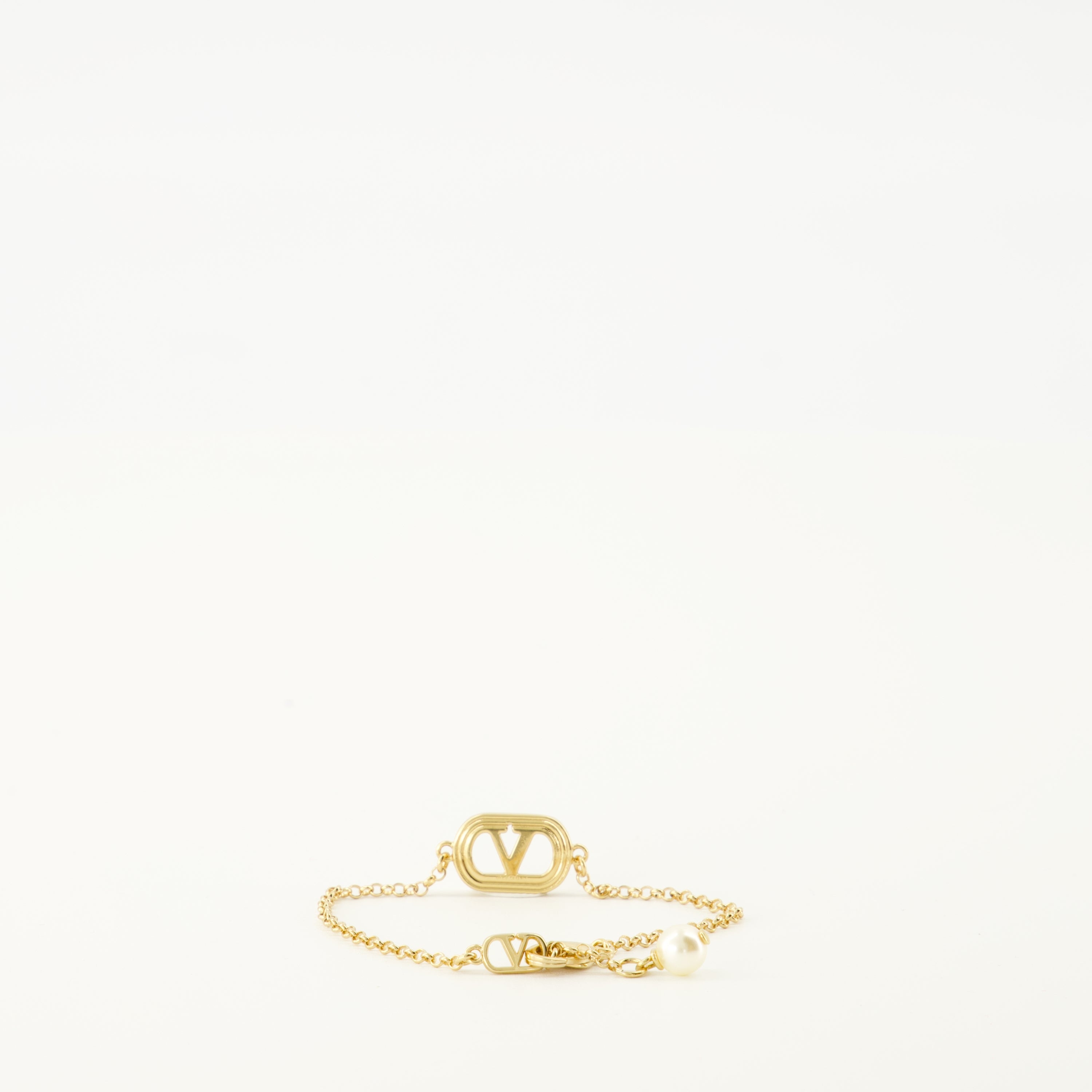 Vlogo bracelet, Valentino accessories, Swarovski pearl, gold bracelet, Valentino jewelry