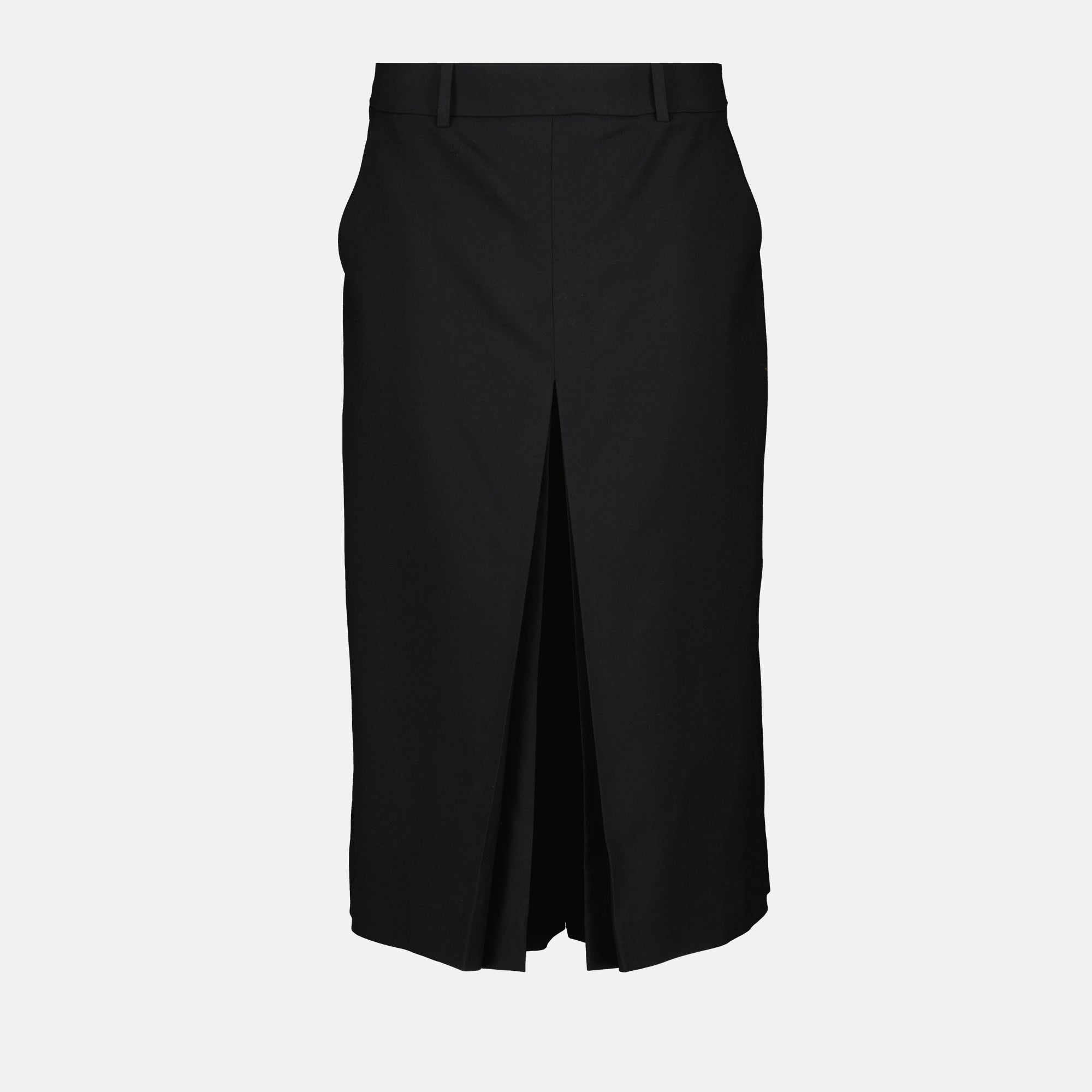 black culotte skirt, Saint Laurent, wool skirt, Autumn-Winter 2025, women's fashion