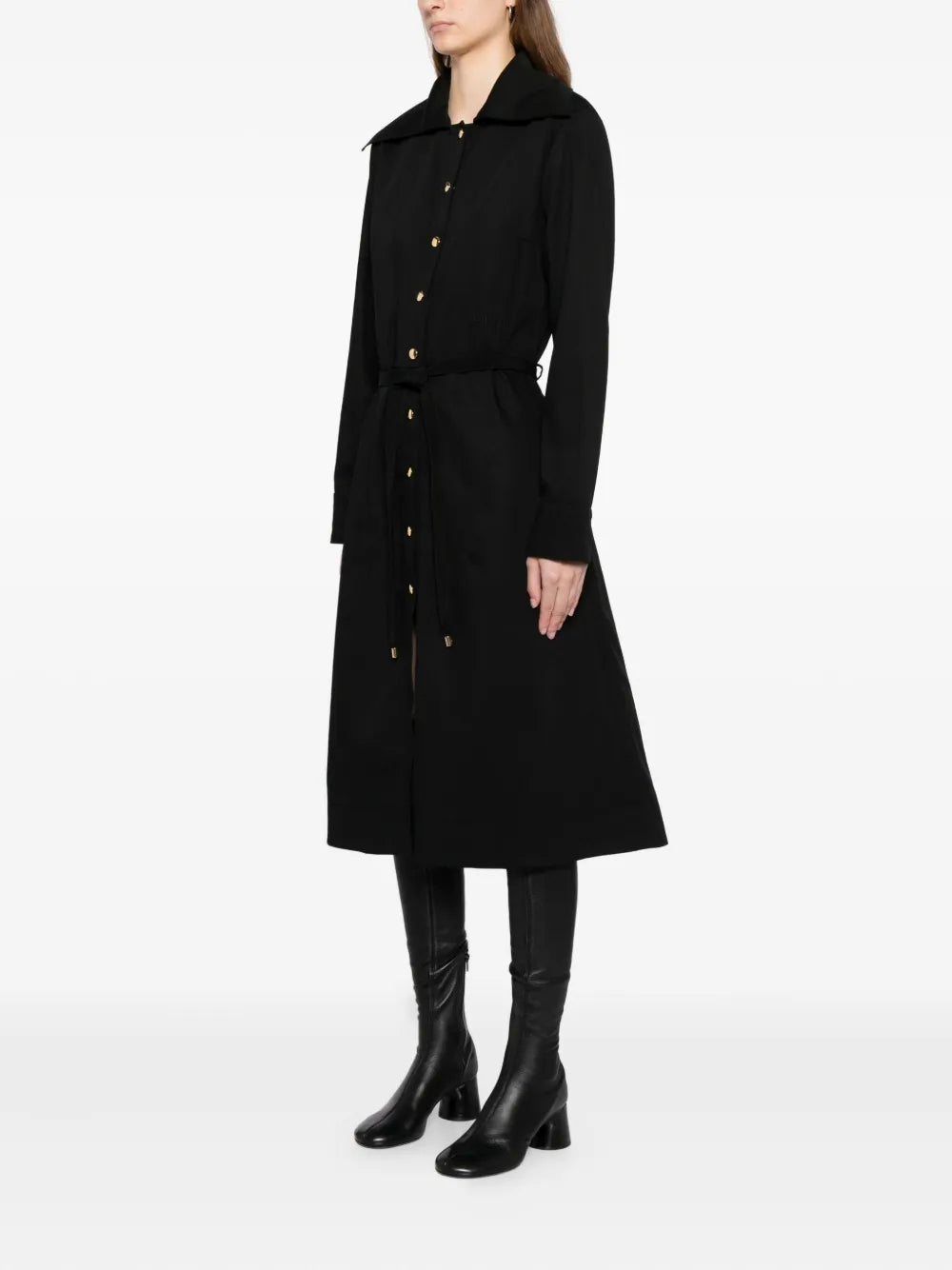 Vestido Camisa Preto Midi