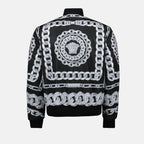 Image of Reversible Black Bomber Jacket by Versace for Men - Season Spring-Summer 2025 - Product detail view 2