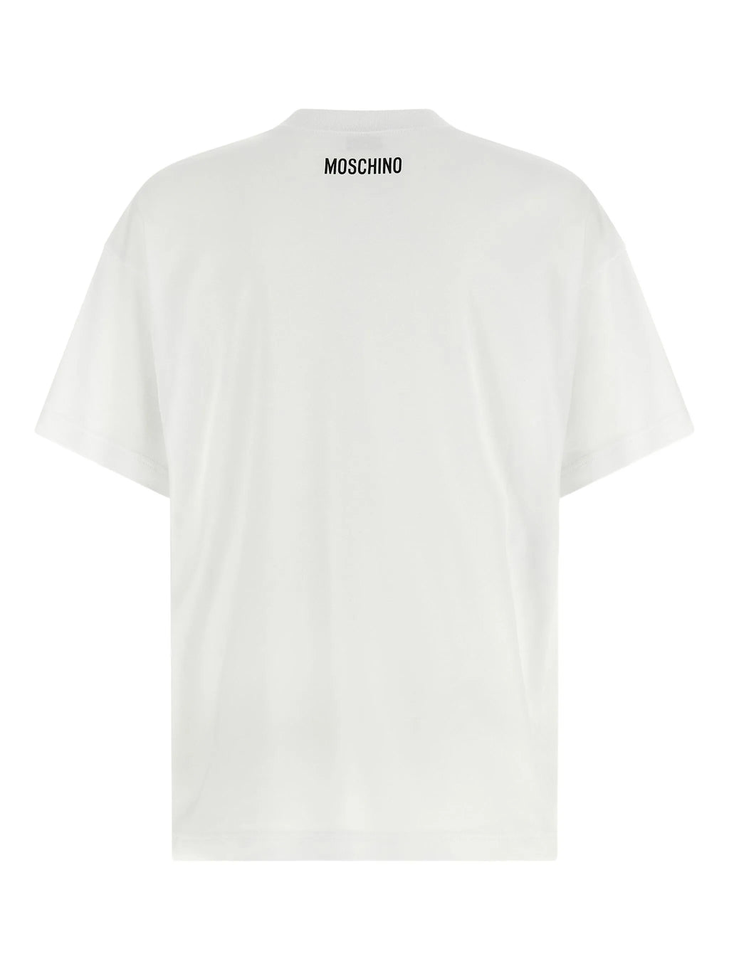 Image of White Oversized T-Shirt by Moschino for Women - Season Autumn-Winter 2025 - Model View 2
