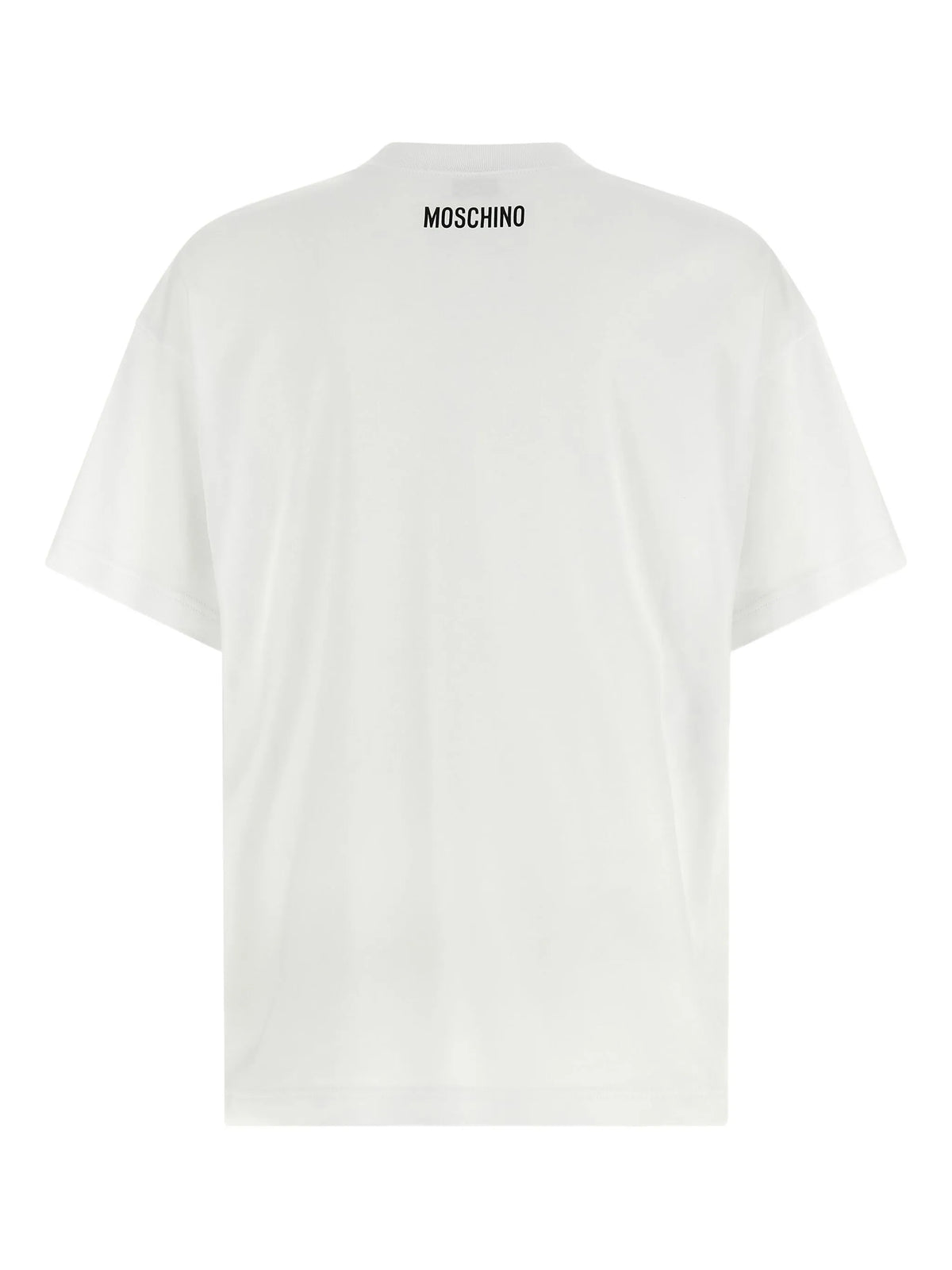 Image of White Oversized T-Shirt by Moschino for Women - Season Autumn-Winter 2025 - Model View 2
