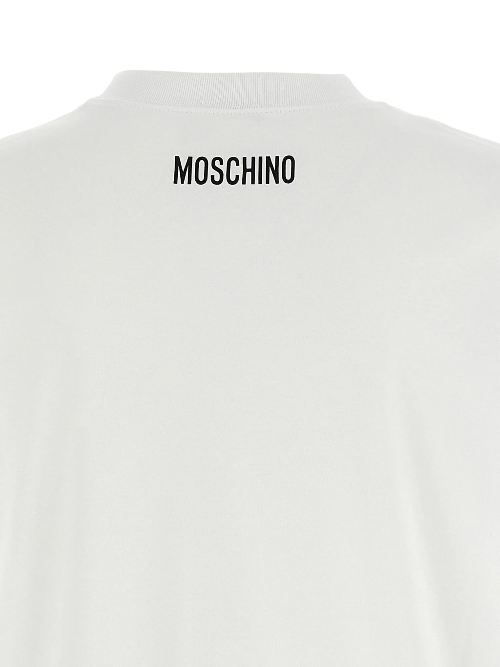 Image of White Oversized T-Shirt by Moschino for Women - Season Autumn-Winter 2025 - Model View 4