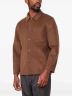 Image of Hamilton Brown Jacket by Officine Générale for Men - Season Autumn-Winter 2025 - Model view 2