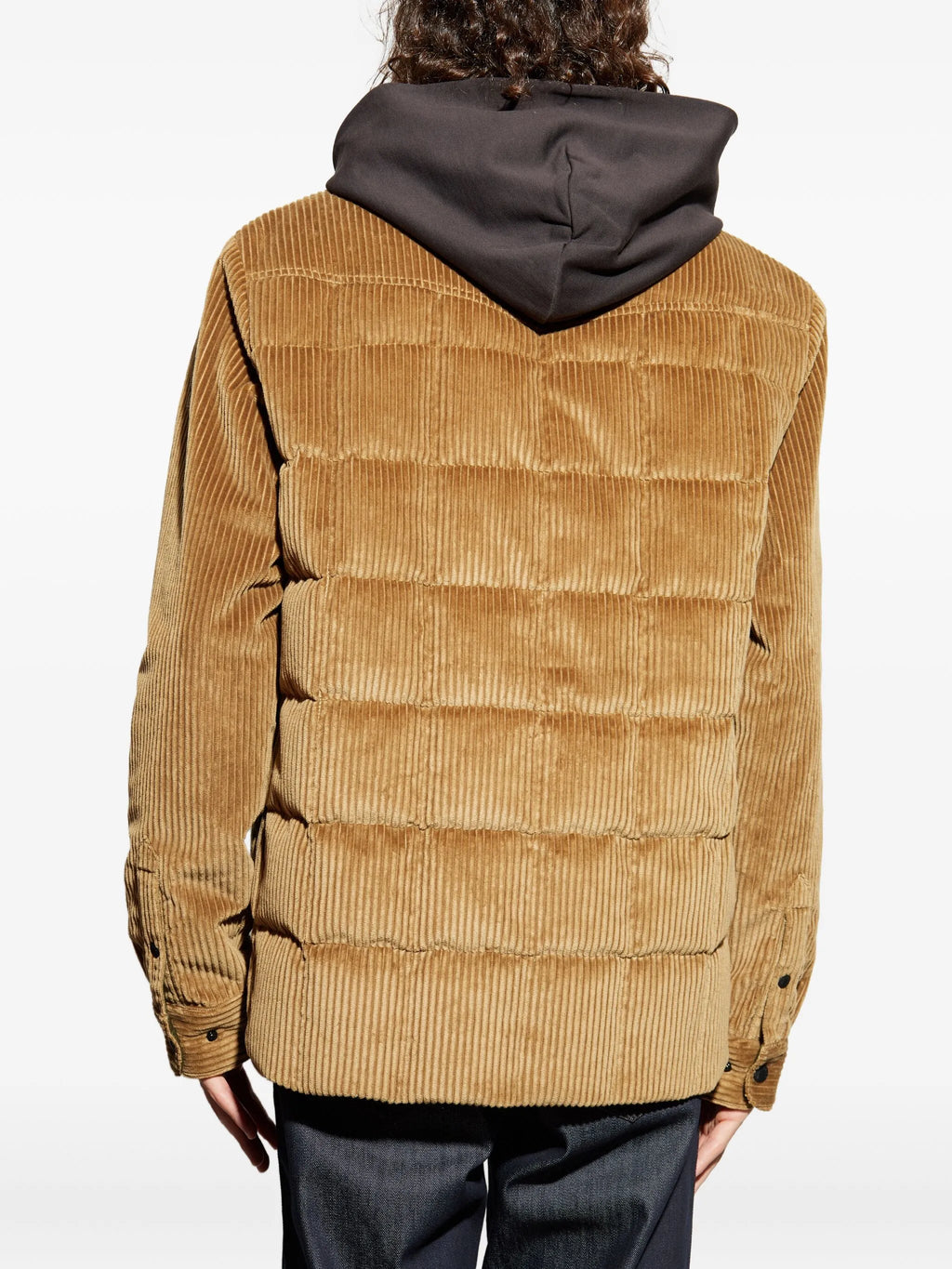 Image of Gelt Brown Down Shirt by Moncler Grenoble for Men - Season Autumn-Winter 2025 - Model View 3