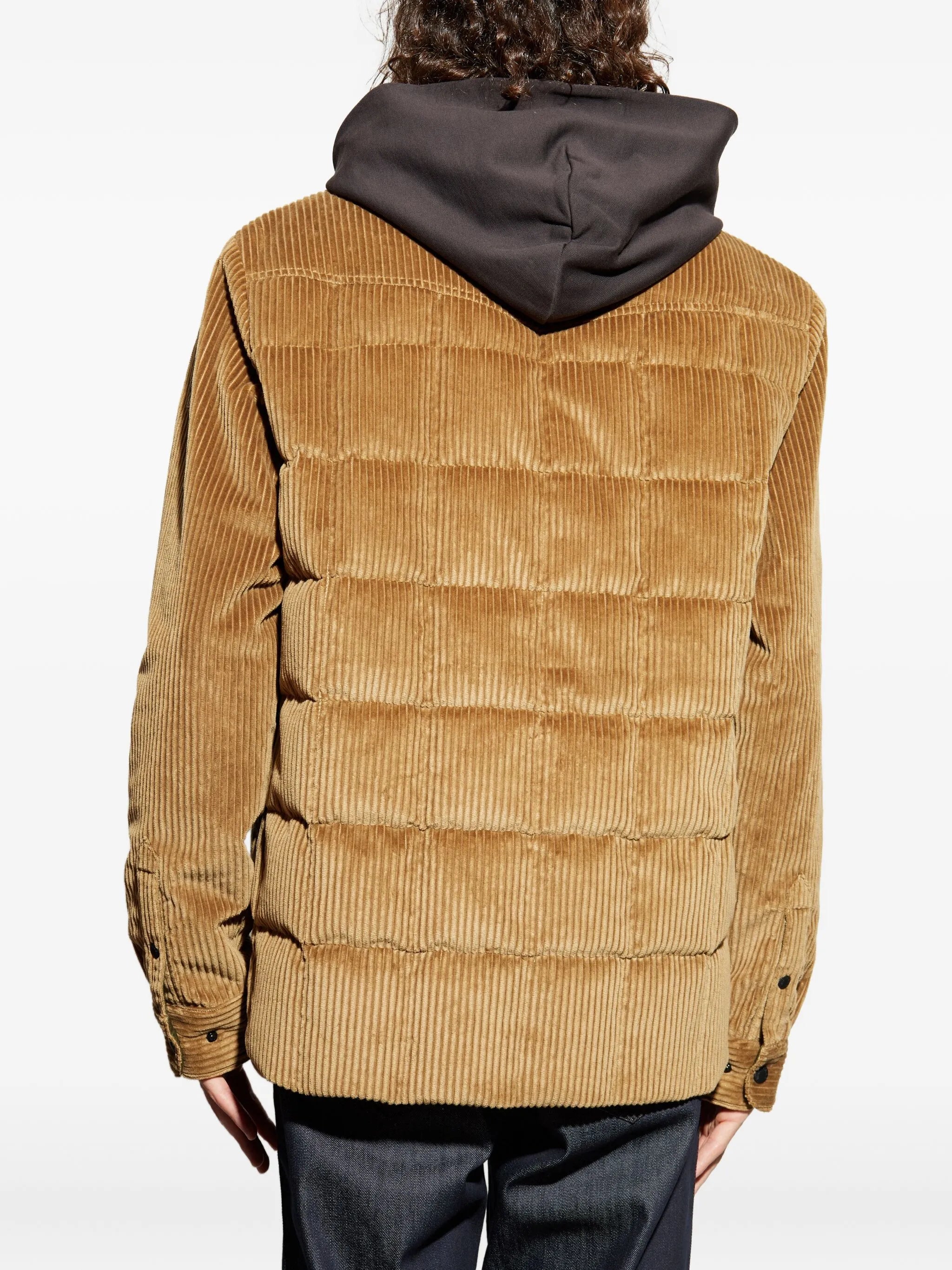 Image of Gelt Brown Down Shirt by Moncler Grenoble for Men - Season Autumn-Winter 2025 - Model View 3