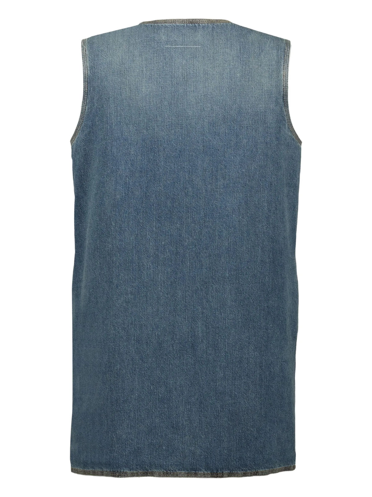 Image of Denim Vest with V-Neck by Mm6 for Women - Season Autumn-Winter 2025 - Model View 2