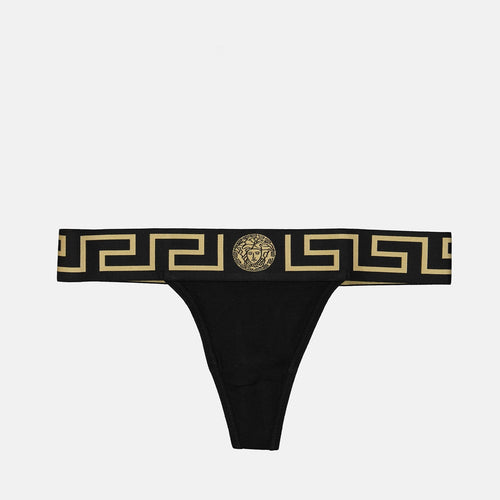 Tanga Negro con Detalle de Medusa Greca