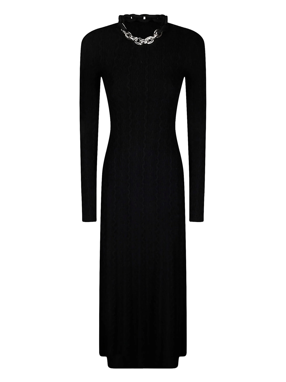 Image of Long Black Chain Dress by Rabanne for Women - Season Autumn-Winter 2025 - Model View 1