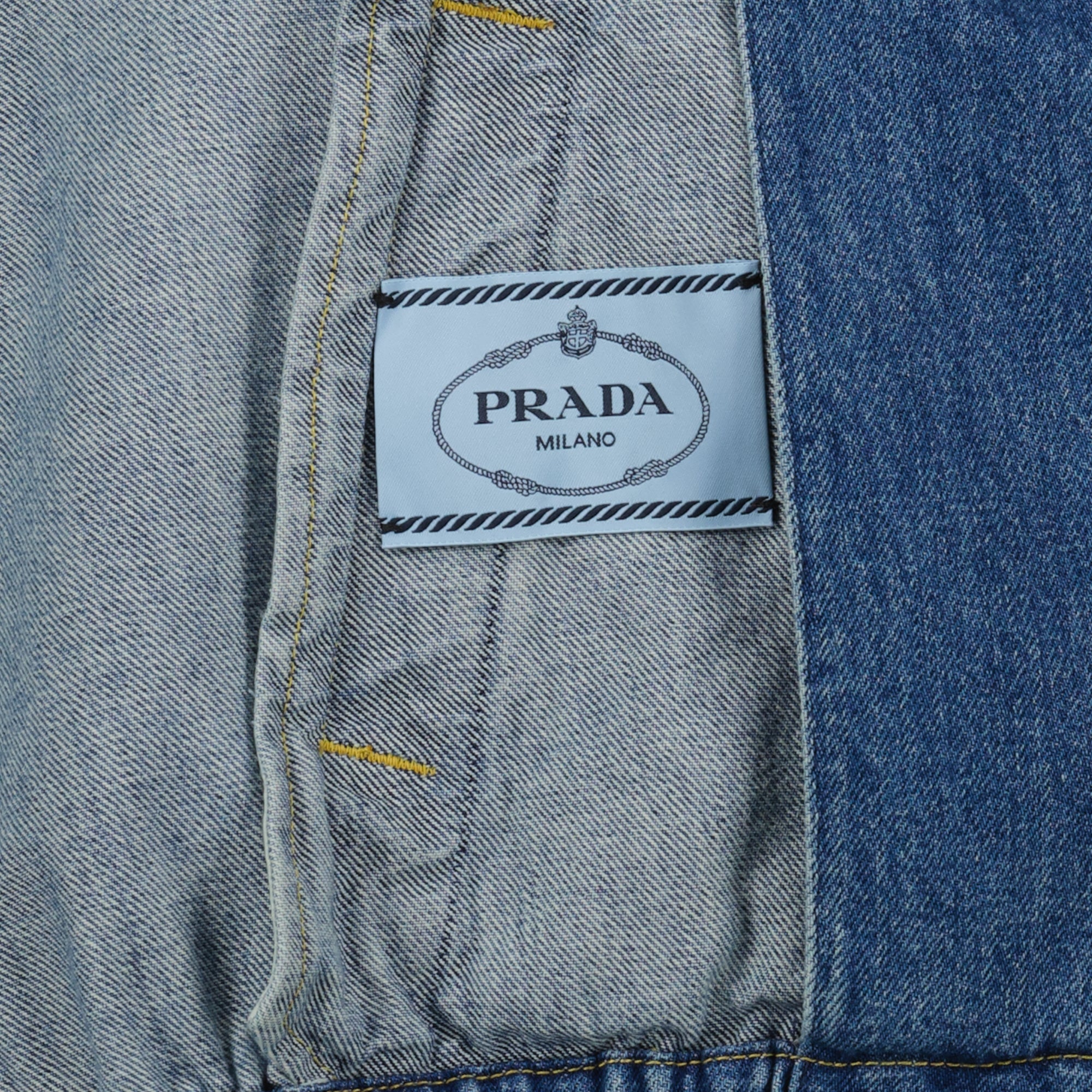 Image of Blue Denim Jacket by Prada for Women - Season Spring-Summer 2026 - Detail View 2