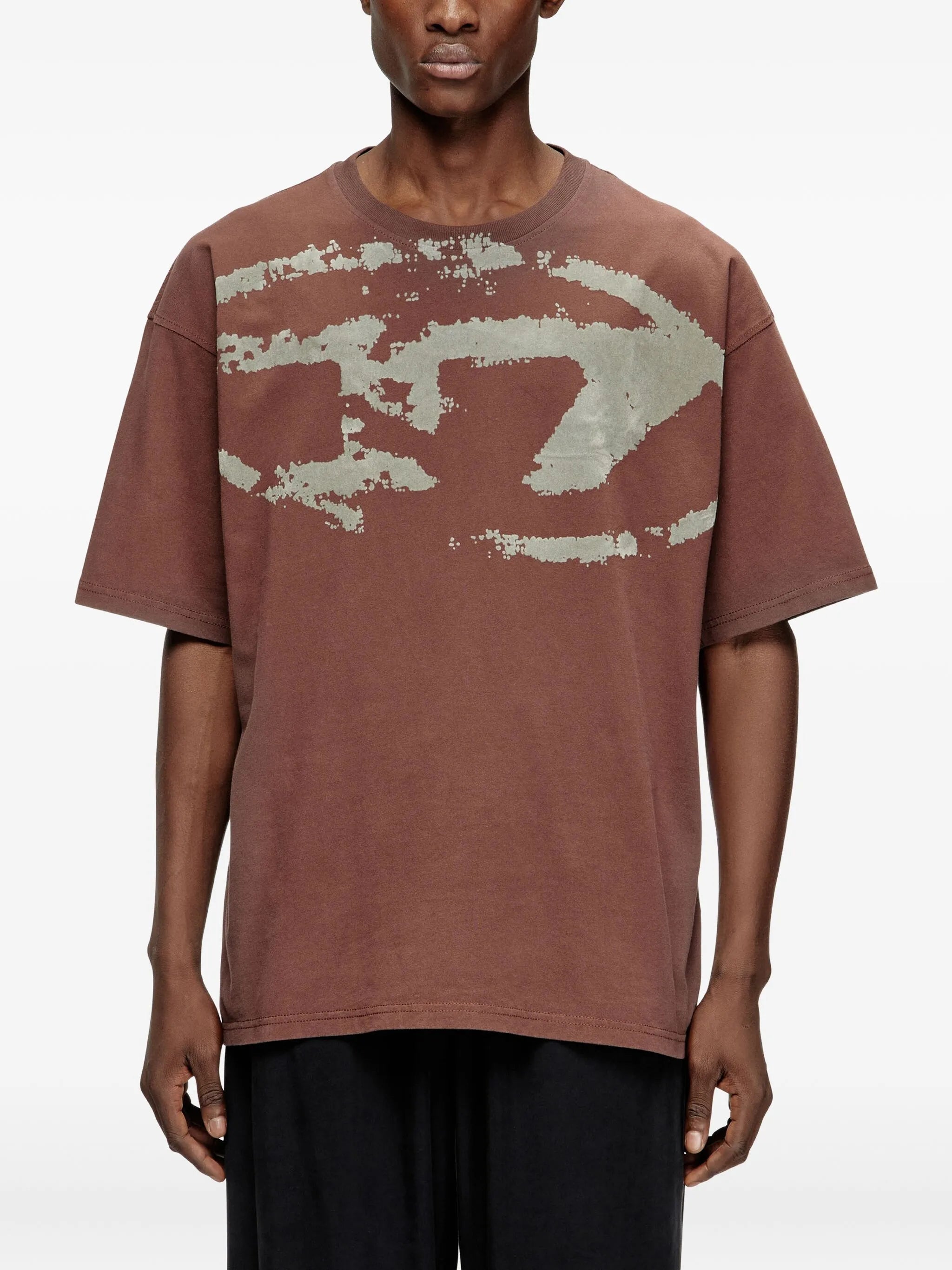 Image of T-Shirt T-Boxt-N14 Brown by Diesel for Men - Season Spring-Summer 2026 - Model view 2