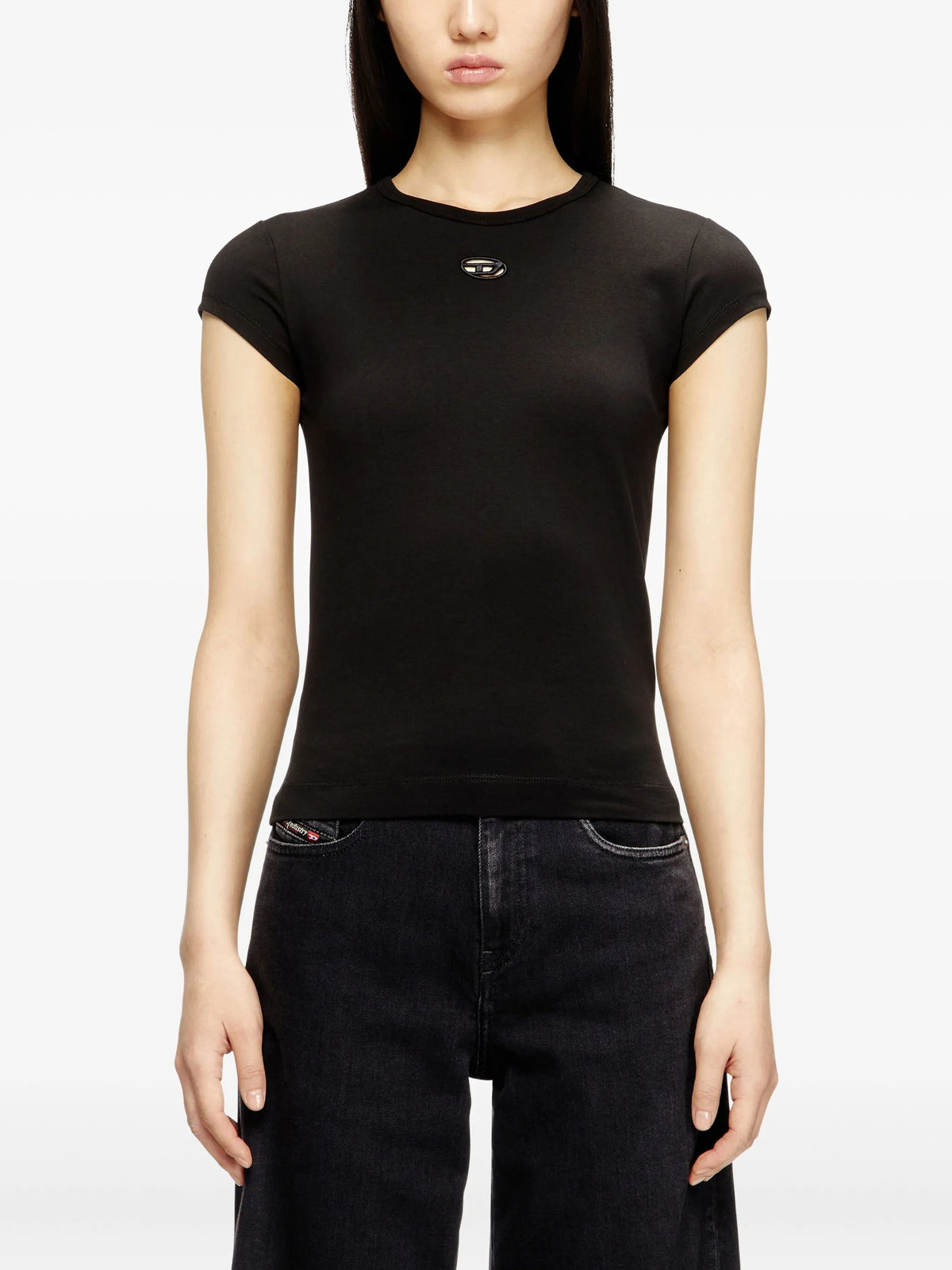 Image of t-angie-od Black T-Shirt by Diesel for Women - Season Spring-Summer 2026 - Model View 3