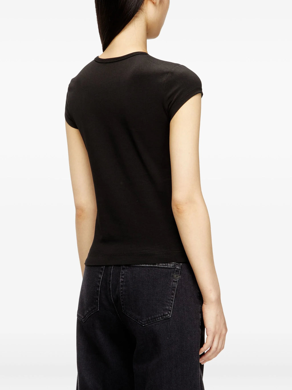 Image of t-angie-od Black T-Shirt by Diesel for Women - Season Spring-Summer 2026 - Model View 4