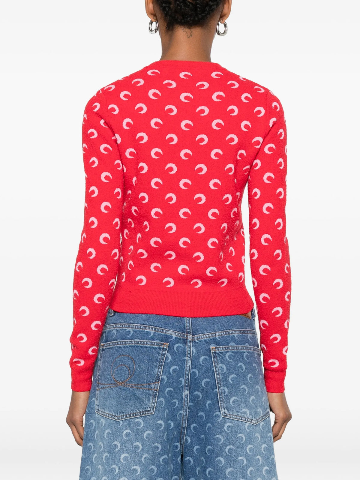 Image of Cardigan Bouclette Moon Rouge by Marine Serre for Women - Season Spring-Summer 2026 - Model View 3