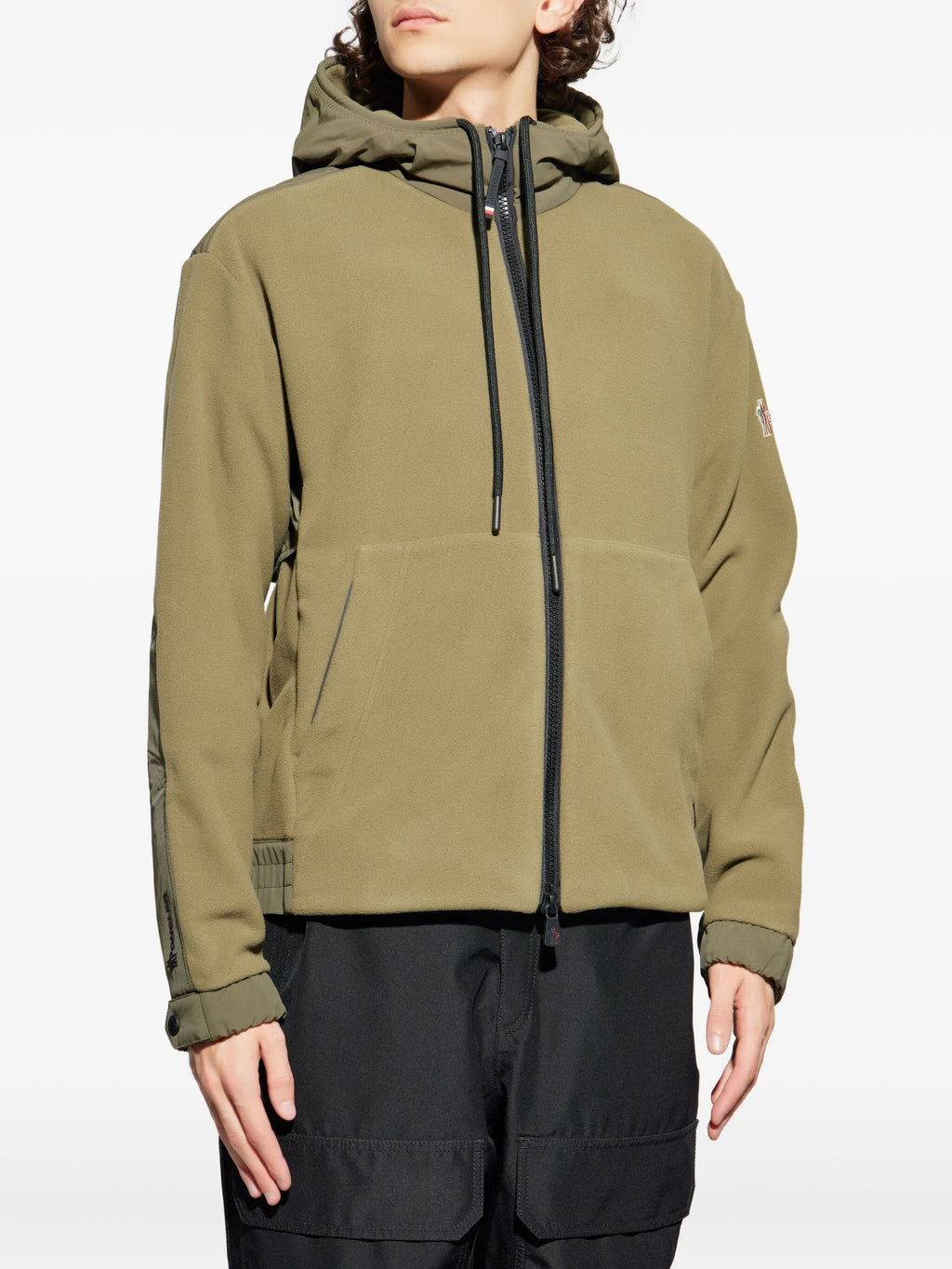 Image of Kaki Zipped Cardigan by Moncler Grenoble for Men - Season Autumn-Winter 2025 - Model View 2