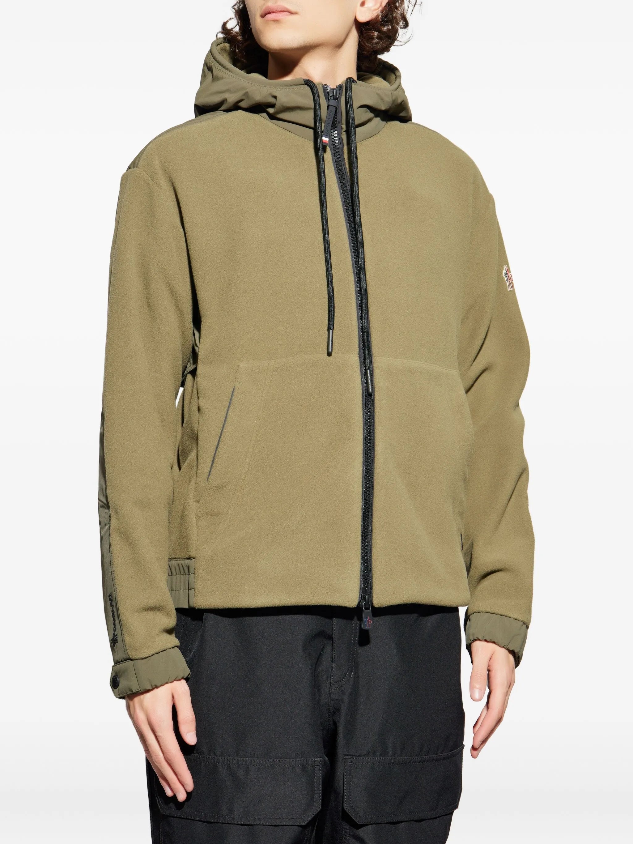 Image of Kaki Zipped Cardigan by Moncler Grenoble for Men - Season Autumn-Winter 2025 - Model View 2