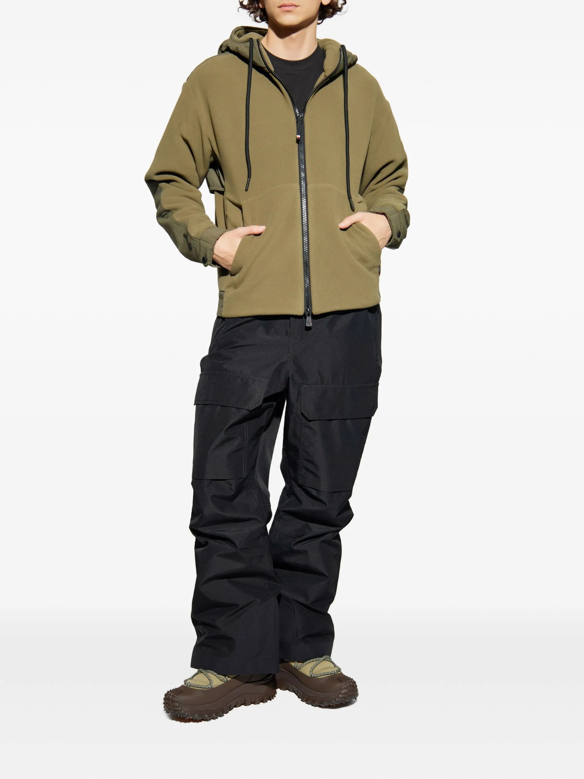 Image of Kaki Zipped Cardigan by Moncler Grenoble for Men - Season Autumn-Winter 2025 - Model View 1