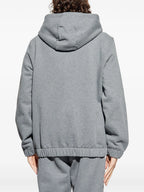 Image of Gray Zip Sweater by Moncler for Men - Season Autumn-Winter 2025 - Model view 3