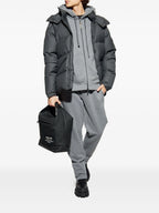 Image of Gray Zip Sweater by Moncler for Men - Season Autumn-Winter 2025 - Model view 1