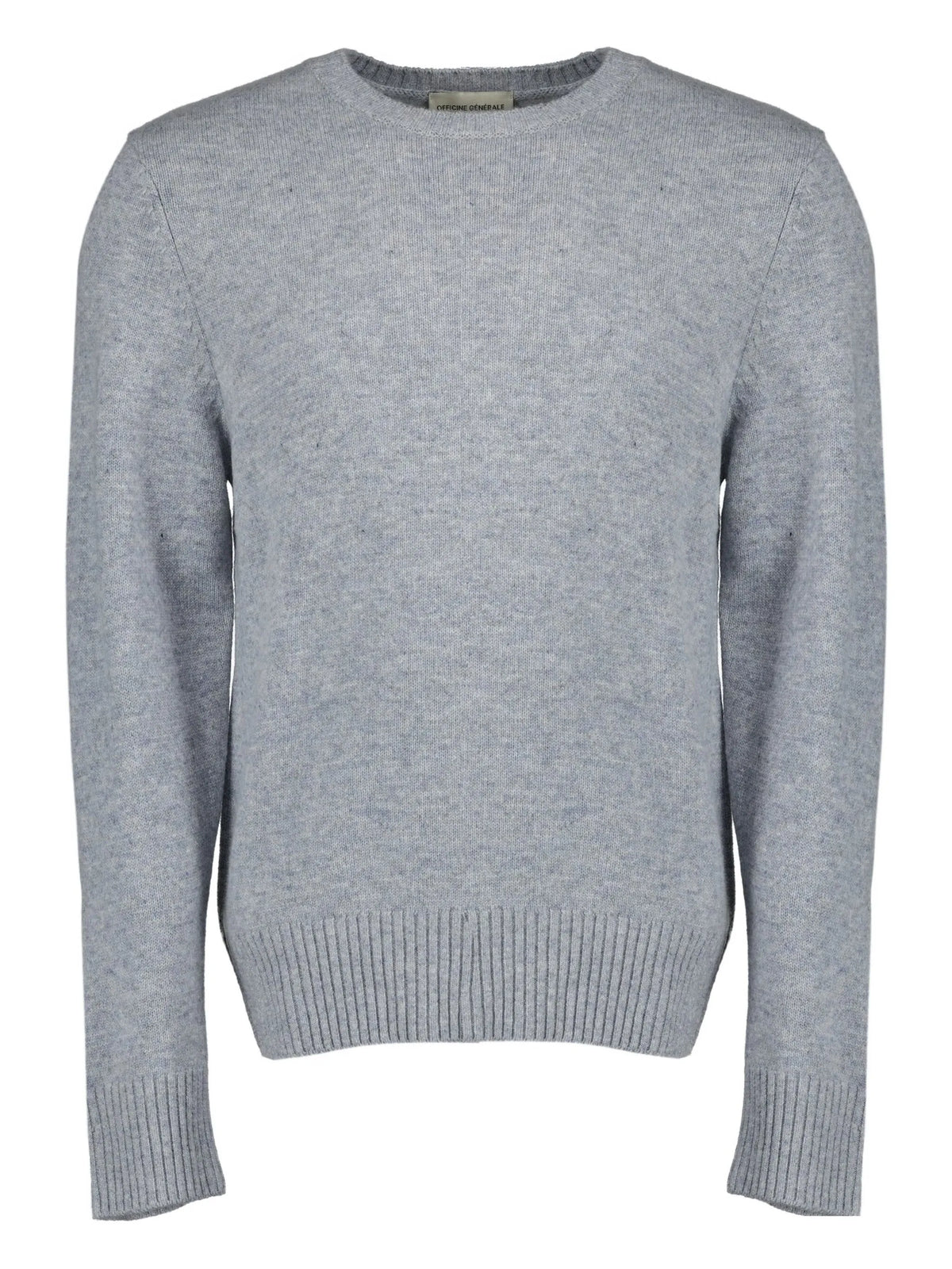 Image of Mycrew Grey Knit Sweater by Officine Générale for Men - Season Autumn-Winter 2025 - Model View 1