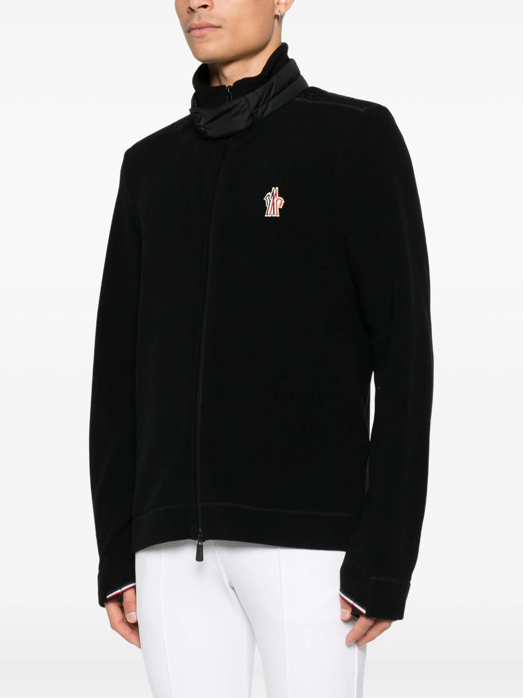 Image of Black Zippered Sweatshirt by Moncler Grenoble for Men - Season Autumn-Winter 2025 - Model View 2