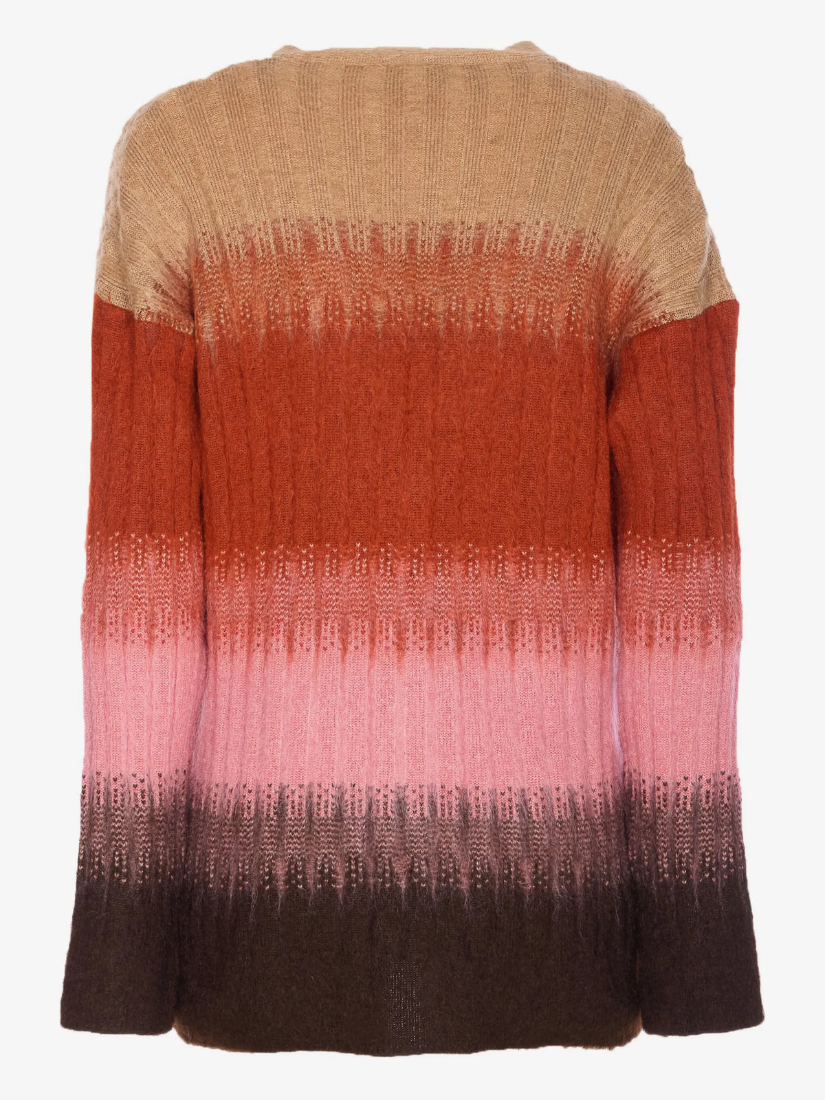 Image of Multicolored Mohair and Wool Cardigan by Fendi for Women - Season Autumn-Winter 2025 - Model View 2