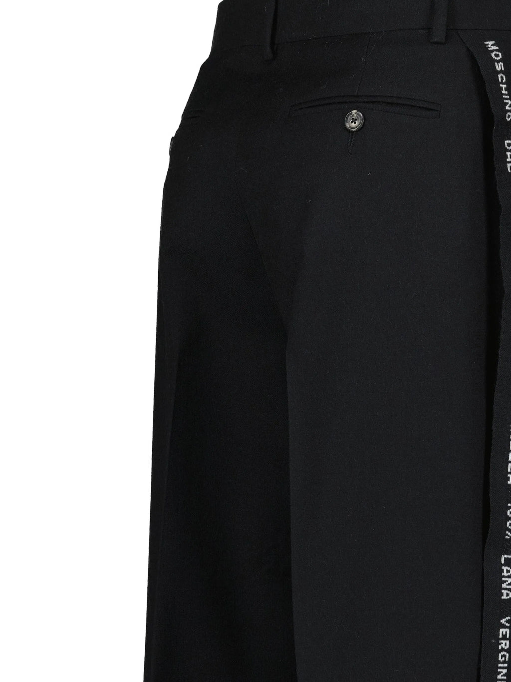 Image of Black Wool Trousers by Moschino for Women - Season Autumn-Winter 2025 - Model View 4